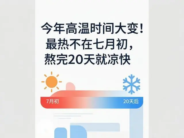 今年高温时间大变！最热不在七月初，熬完20天就凉快
