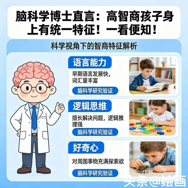 脑科学博士直言：高智商孩子身上有统一特征！一看便知！