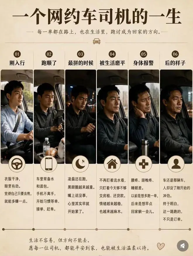 入行前后判若两人，网约车司机活成这般模样