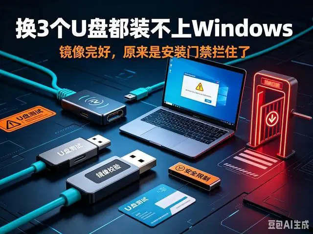换了3个U盘都装不上Windows！镜像完好，原来是微软悄悄加限制