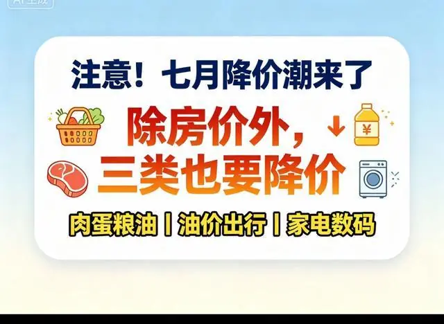 需要注意，中国或将迎来降价潮，七月除房价外，这三类也要降价了