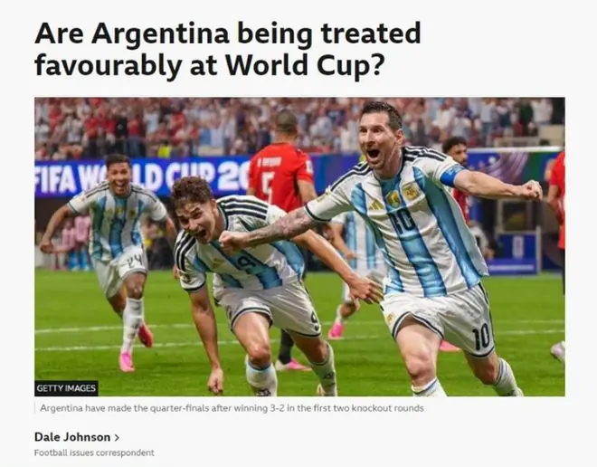 FIFA偏袒阿根廷？英媒列出5大证据：抽签更有利，梅西逃红牌