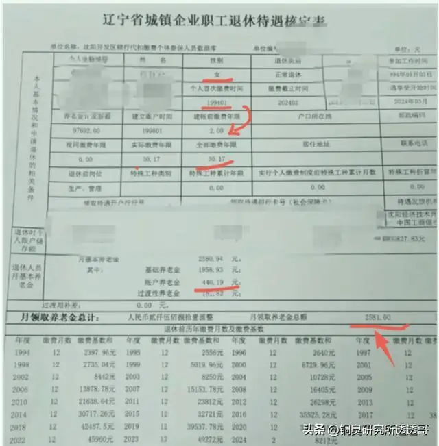 广东东莞某退休女工养老金曝光：工龄15.08年，个人账户86555元